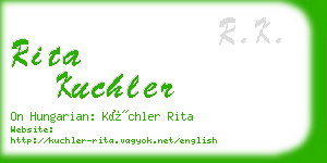 rita kuchler business card